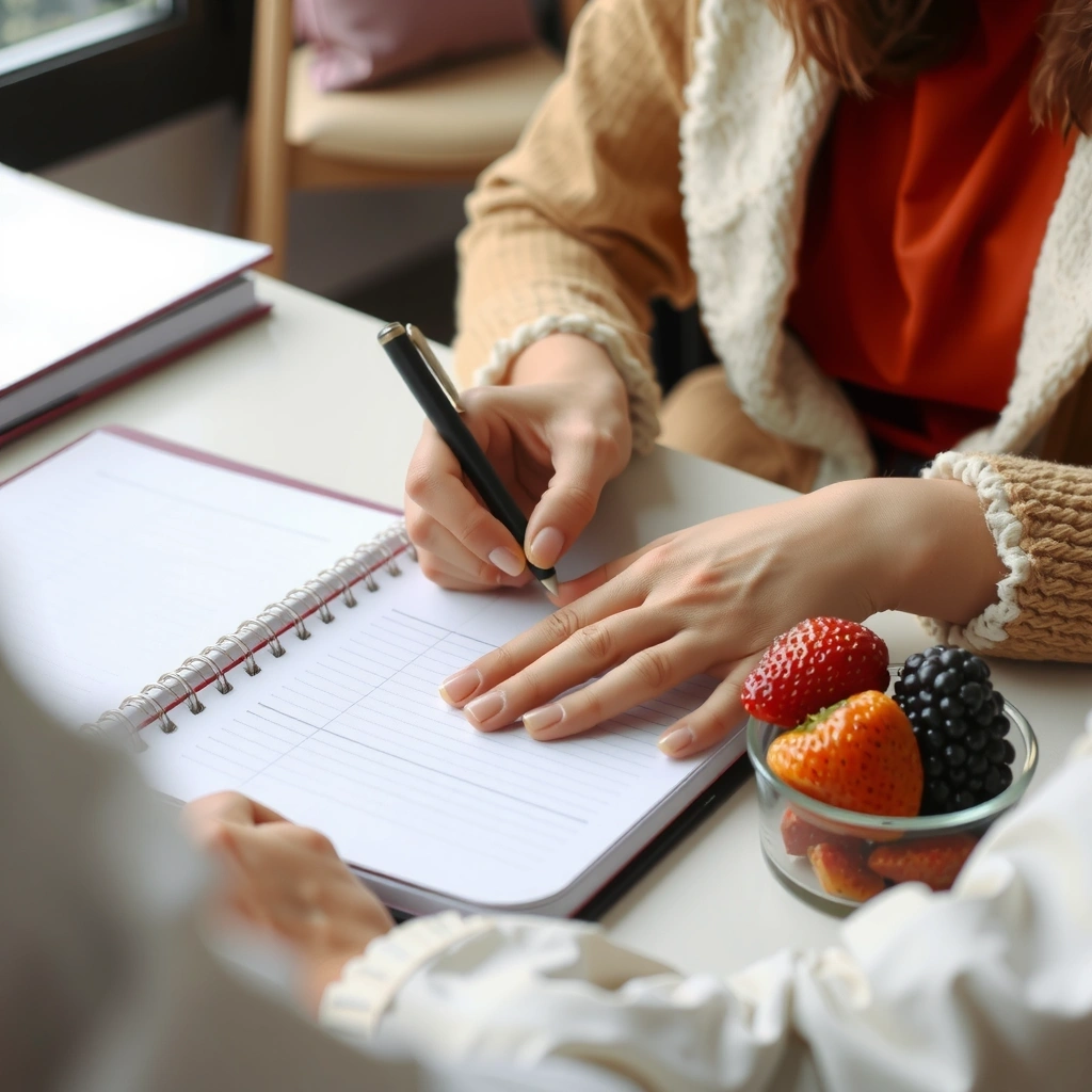 Ernährungstagebuch und Notizen